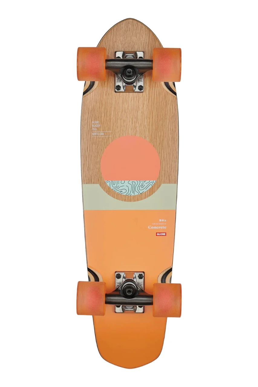 Globe Blazer Cruiser Skateboard White Oak/Concrete - 26" 1 Globe Blazer Cruiser Skateboard White Oak/Concrete - 26"