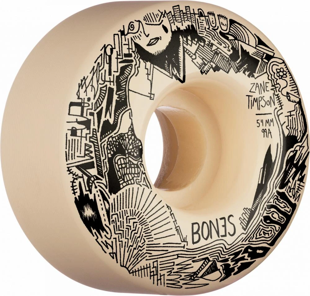 Bones STF Timpson Memorial V4 Wide Skateboard Wheels - 54mm 99a 1 Bones STF Timpson Memorial V4 Wide Skateboard Wheels - 54mm 99a