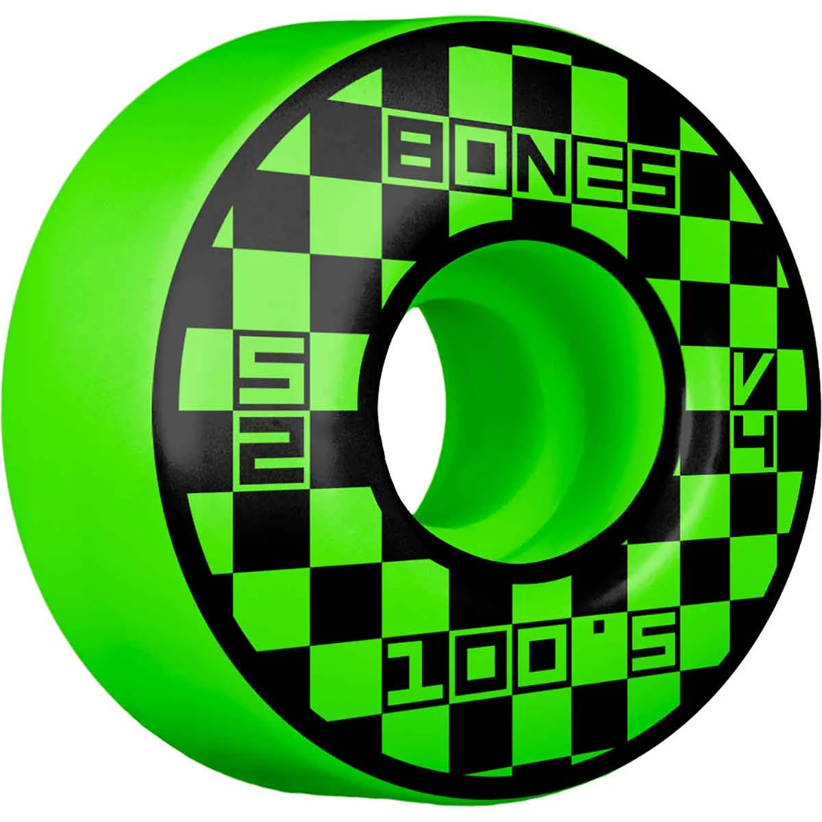 Bones 100's Block Party V4 Wide Skateboard Wheels Green - 52mm 1 Bones 100's Block Party V4 Wide Skateboard Wheels Green - 52mm