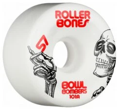 Rollerbones Bowl Bomber Wheels White 57mm 101a - Set Of 8