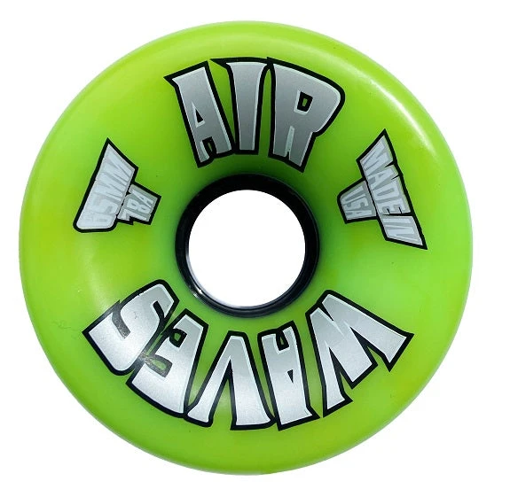 Air Waves Green/Yellow Swirl Wheels 65mm - Set Of 4 1 Air Waves Green/Yellow Swirl Wheels 65mm - Set Of 4