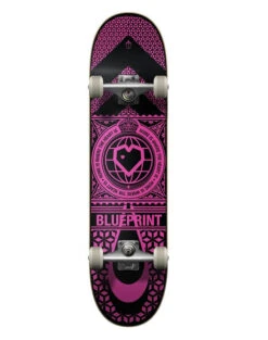 Blueprint Home Heart Black/Pink Skateboard - 7.75"