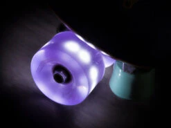 Chaya Neons LED Light Up Roller Skate Wheels Purple 65mm 78a - 4 Pack -Sports Skateboard Shop chaya neons led light up roller skate wheels purple glow