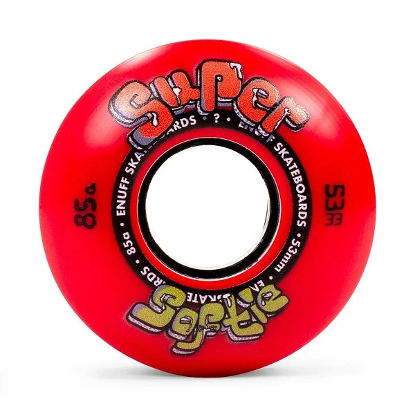Enuff Super Softie Red Skateboard Wheels - 53mm 85a 1 Enuff Super Softie Red Skateboard Wheels - 53mm 85a