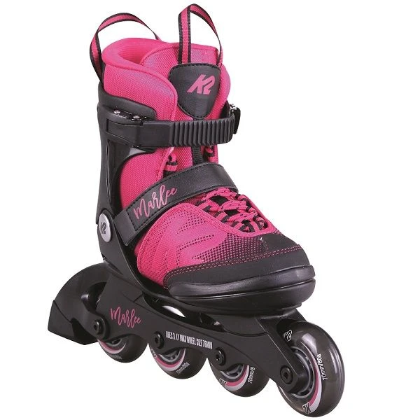 K2 Marlee Girls Adjustable Size Skates - Neon Pink/Black