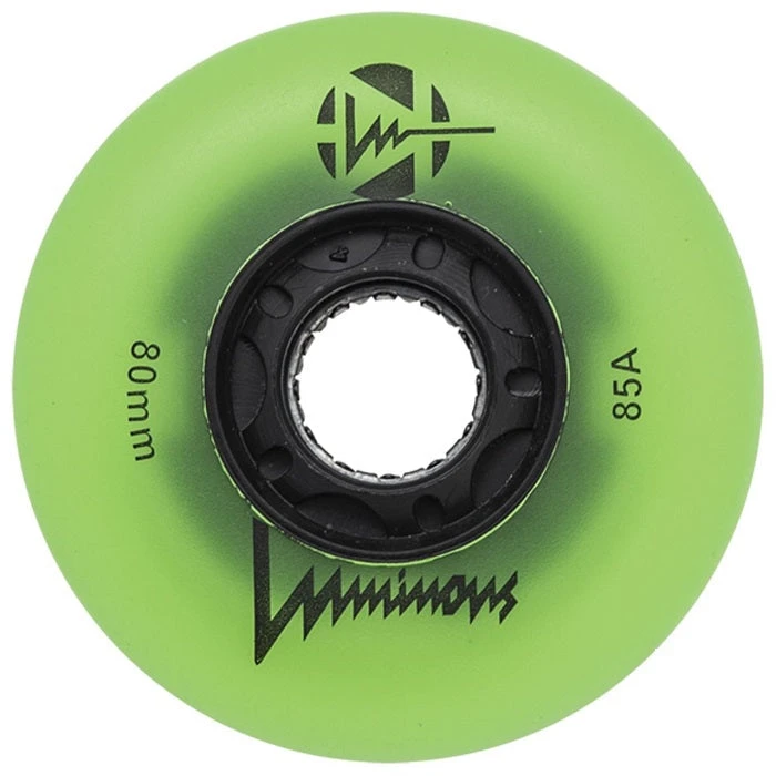 Luminous Light Up Inline Skate Wheels - Green Glow 4 Pack 1 Luminous Light Up Inline Skate Wheels - Green Glow 4 Pack