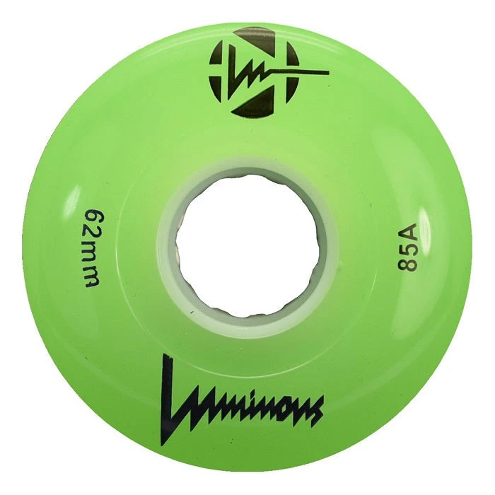 Luminous Light Up Quad Wheels Green 62mm - 4 Pack 1 Luminous Light Up Quad Wheels Green 62mm - 4 Pack