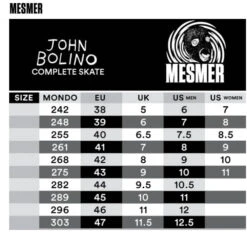 Mesmer Throne John Bolino Pro Skates 7 Mesmer Throne John Bolino Pro Skates -Sports Skateboard Shop mesmer throne john bolino skates size chart 1