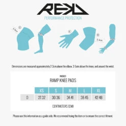 Rekd Ramp Knee Pads - Blue -Sports Skateboard Shop rekd ramp knee pads size guide