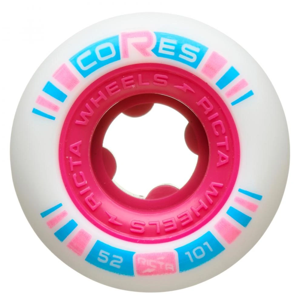 Ricta Cores Neon Pink Skateboard Wheels - 52mm 101a 1 Ricta Cores Neon Pink Skateboard Wheels - 52mm 101a
