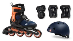 Rollerblade Microblade Kids Skates Cube Pack - Blue/Orange