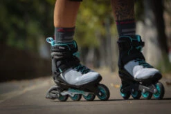 Rollerblade Zetrablade Elite Womens Skates - Black/Powder Blue 7 Rollerblade Zetrablade Elite Womens Skates - Black/Powder Blue -Sports Skateboard Shop rollerblade zetrablade elite womens skates black powder blue lifestyle