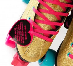 Rookie X Bump Rollerdisco Roller Skates - Gold -Sports Skateboard Shop rookie x bump rollerdisco roller skates gold glitter