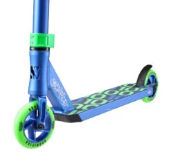 Sacrifice Flyte 100 V2 Stunt Scooter - Blue/Green 5 Sacrifice Flyte 100 V2 Stunt Scooter - Blue/Green -Sports Skateboard Shop sacrifice flyte 100 v2 stunt scooter blue green close