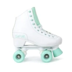SFR Figure Roller Skates - White/Green -Sports Skateboard Shop sfr figure roller skates white green side