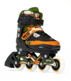 SFR Pixel Adjustable Kids Inline Skates - Green/Orange