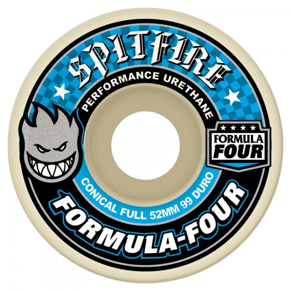 Spitfire Formula Four Conical Full Skateboard Wheels - 52mm 99du 1 Spitfire Formula Four Conical Full Skateboard Wheels - 52mm 99du