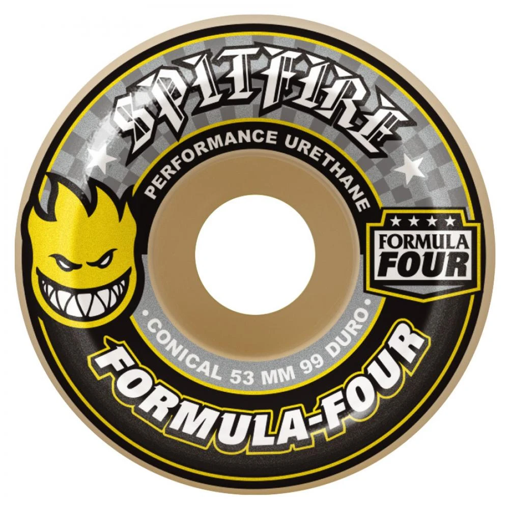 Spitfire Formula Four Conical Skateboard Wheels - 52mm 99d 1 Spitfire Formula Four Conical Skateboard Wheels - 52mm 99d