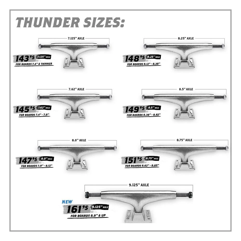 Thunder Team Skateboard Trucks Silver - 148 2 Thunder Team Skateboard Trucks Silver - 148 - Image 2