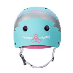 Triple 8 Sweatsaver Helmet - Teal Hologram -Sports Skateboard Shop triple 8 sweatsaver helmet teal hologram back